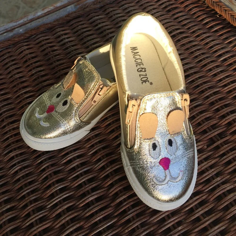 Maggie & Zoe Slip On Double Zipper Bunny Sneakers - Picture 2 of 6
